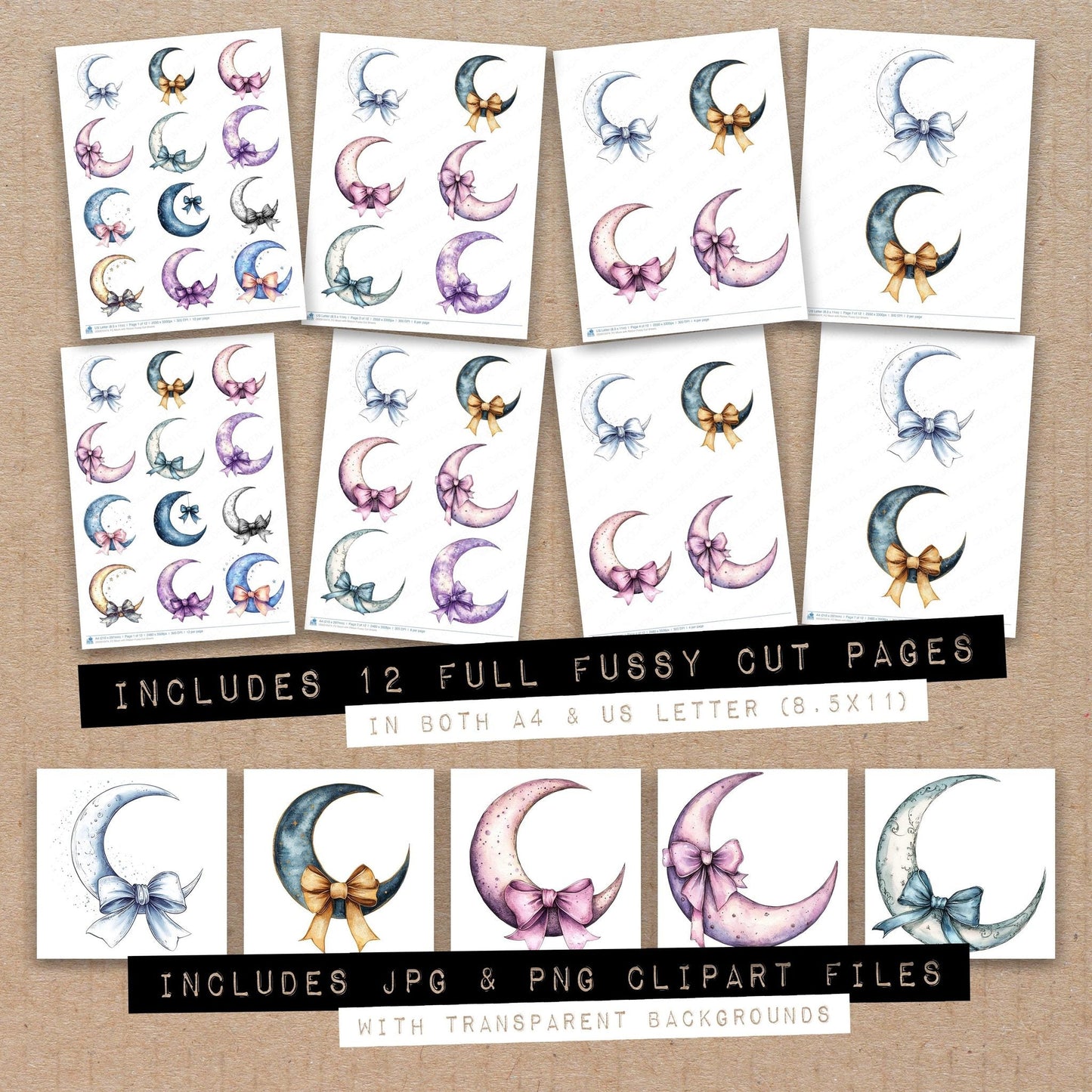 DDD010474_FC Moon with Ribbon Fussy Cut Sheets