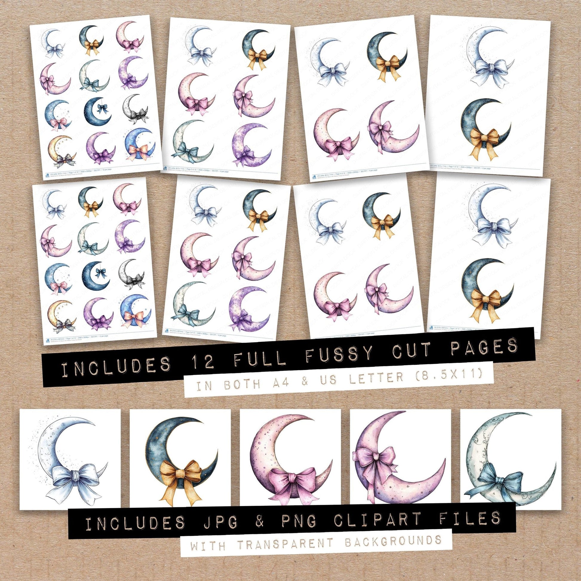 DDD010474_FC Moon with Ribbon Fussy Cut Sheets