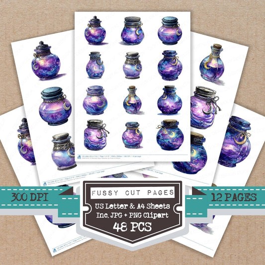 DDD010476_FC Moonlight Magic Halloween Jar Fussy Cut Sheets