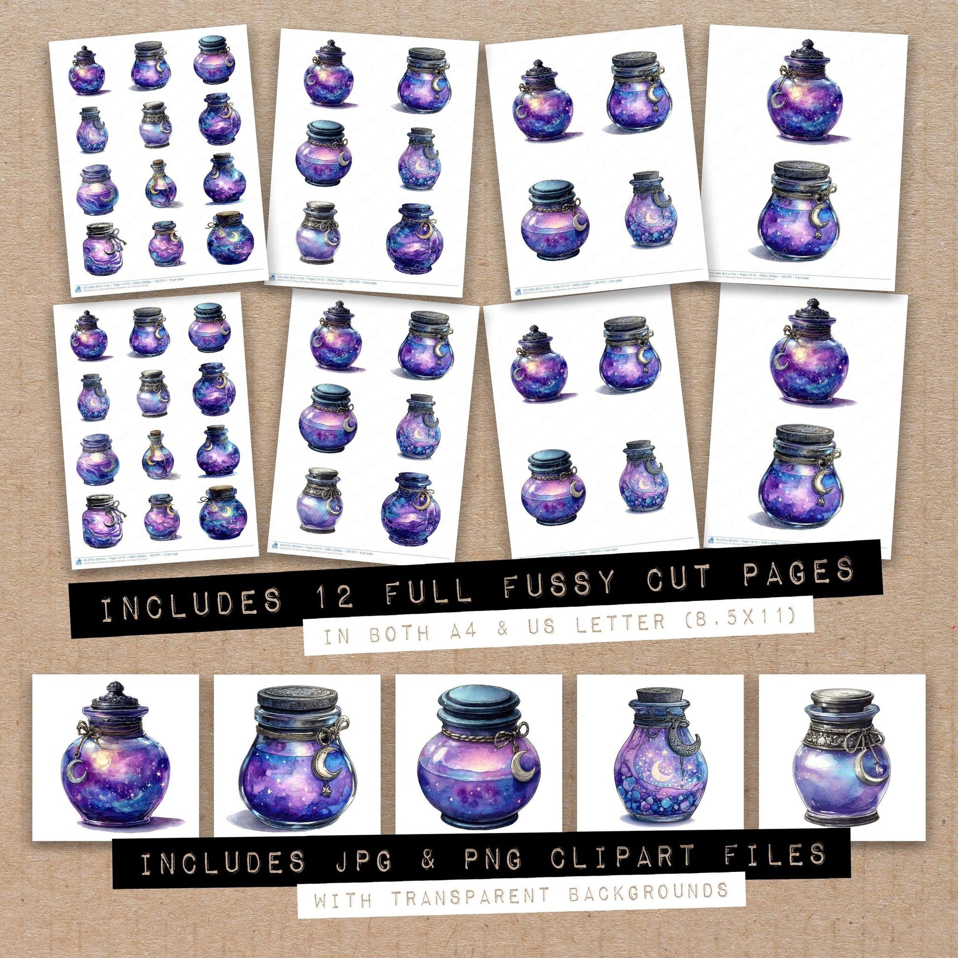 DDD010476_FC Moonlight Magic Halloween Jar Fussy Cut Sheets