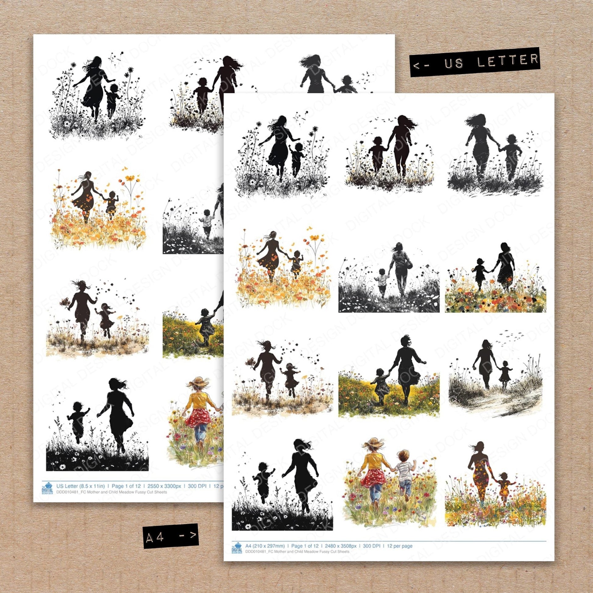DDD010481_FC Mother and Child Meadow Fussy Cut Sheets