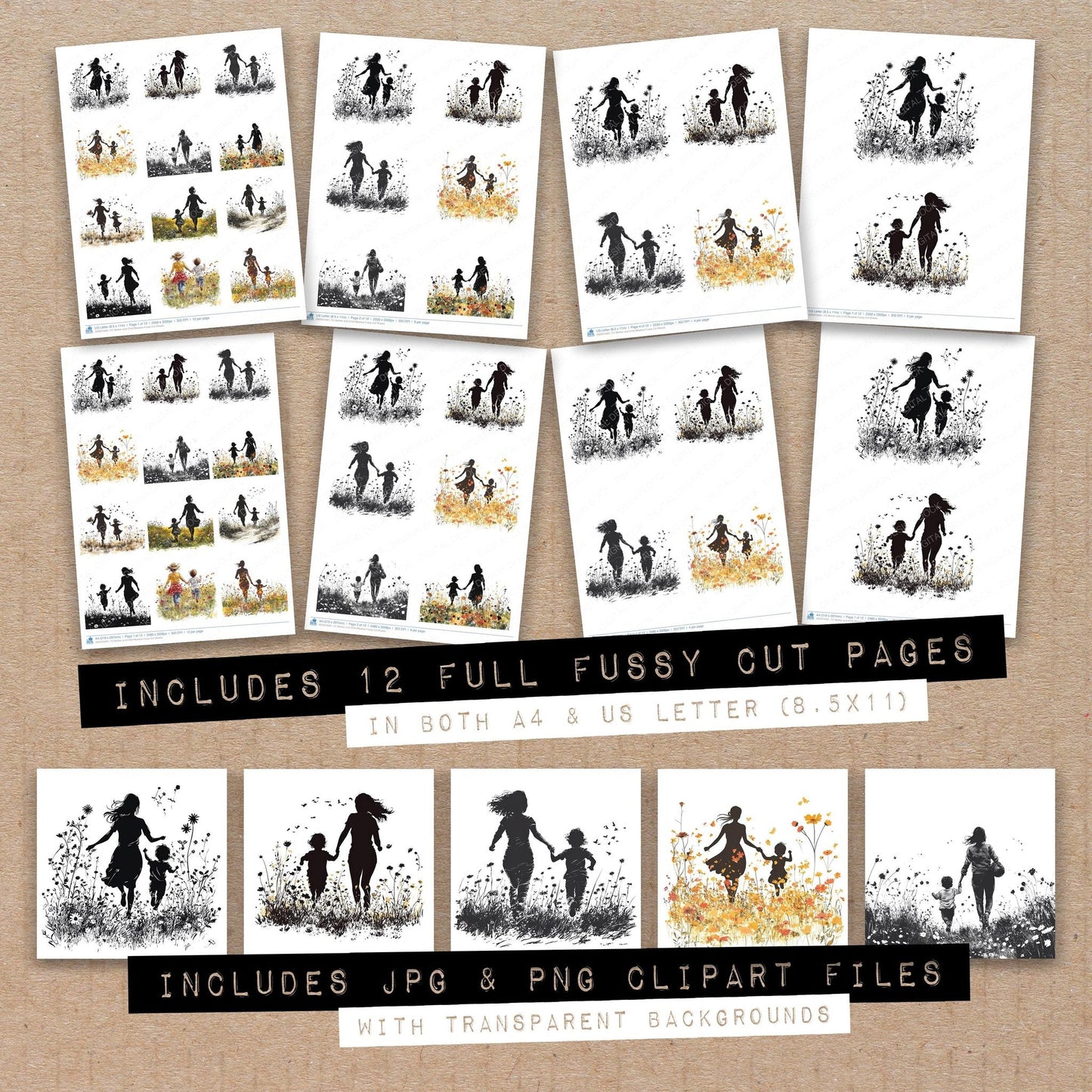 DDD010481_FC Mother and Child Meadow Fussy Cut Sheets