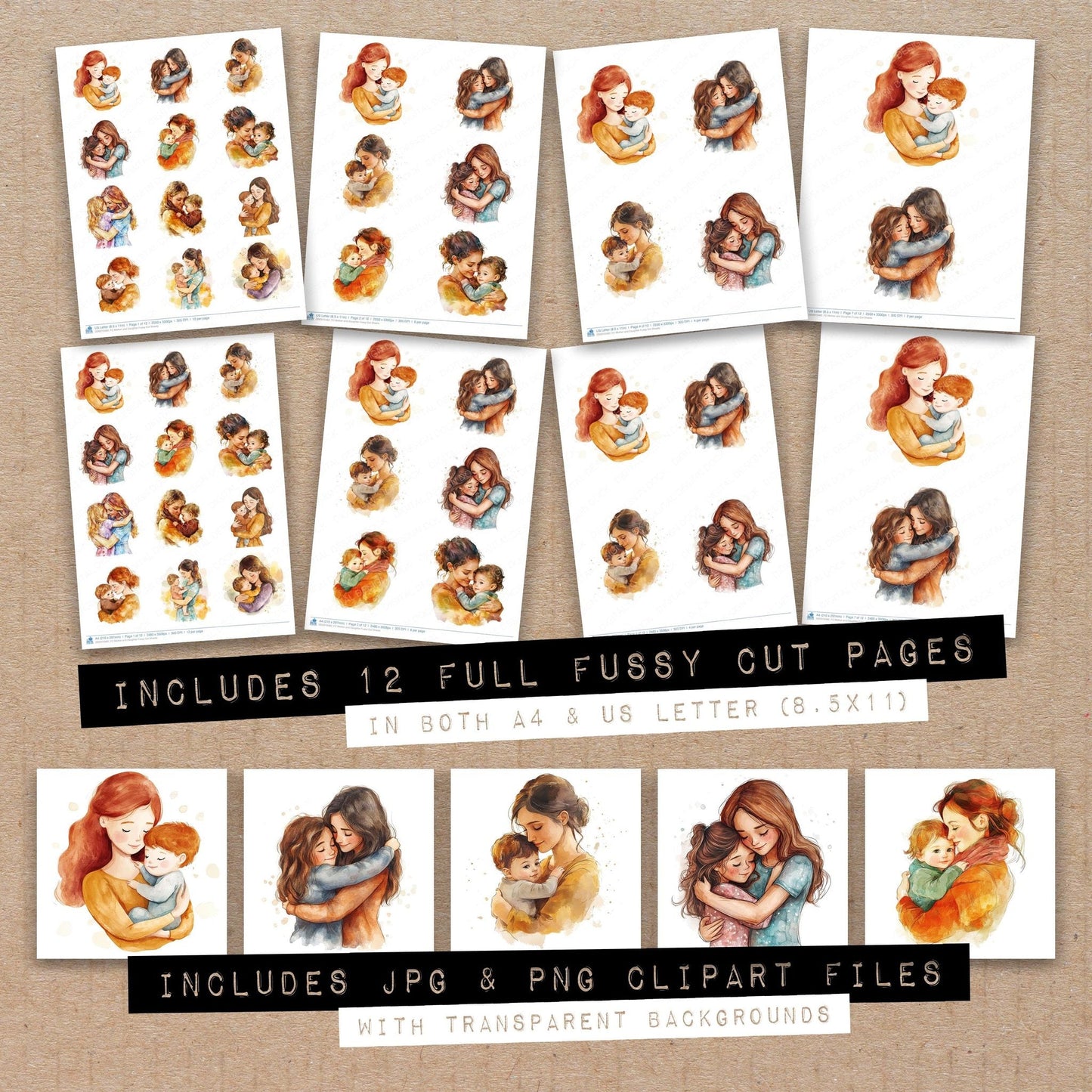 DDD010482_FC Mother and Daughter Fussy Cut Sheets