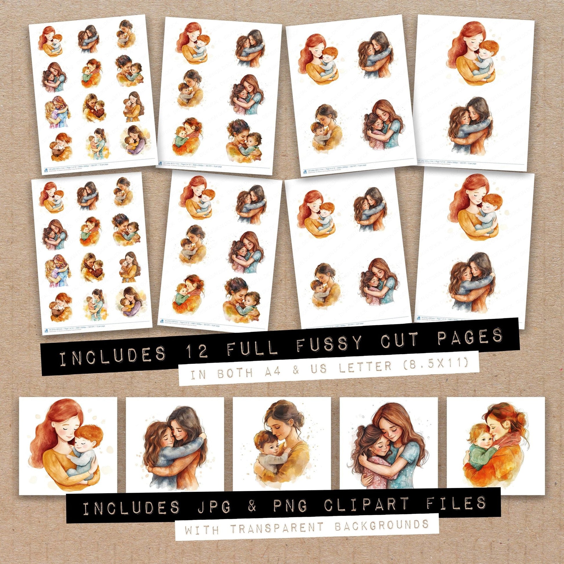 DDD010482_FC Mother and Daughter Fussy Cut Sheets