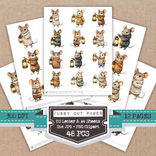 DDD010491_FC Mouse with Lantern Fussy Cut Sheets