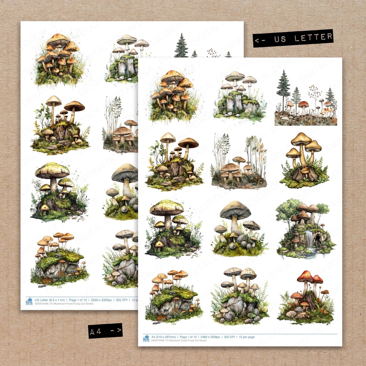 DDD010496_FC Mushroom Forest Fussy Cut Sheets