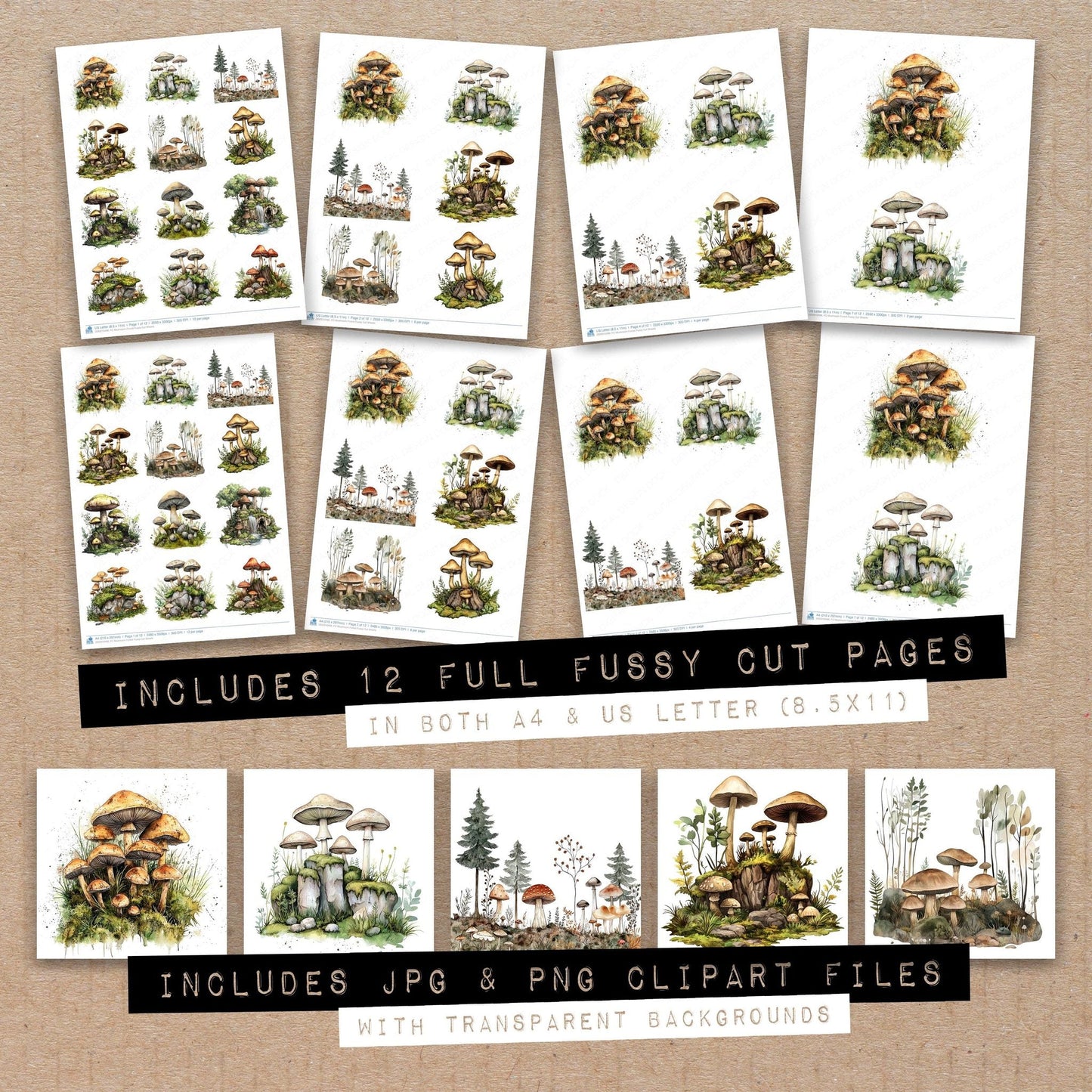 DDD010496_FC Mushroom Forest Fussy Cut Sheets