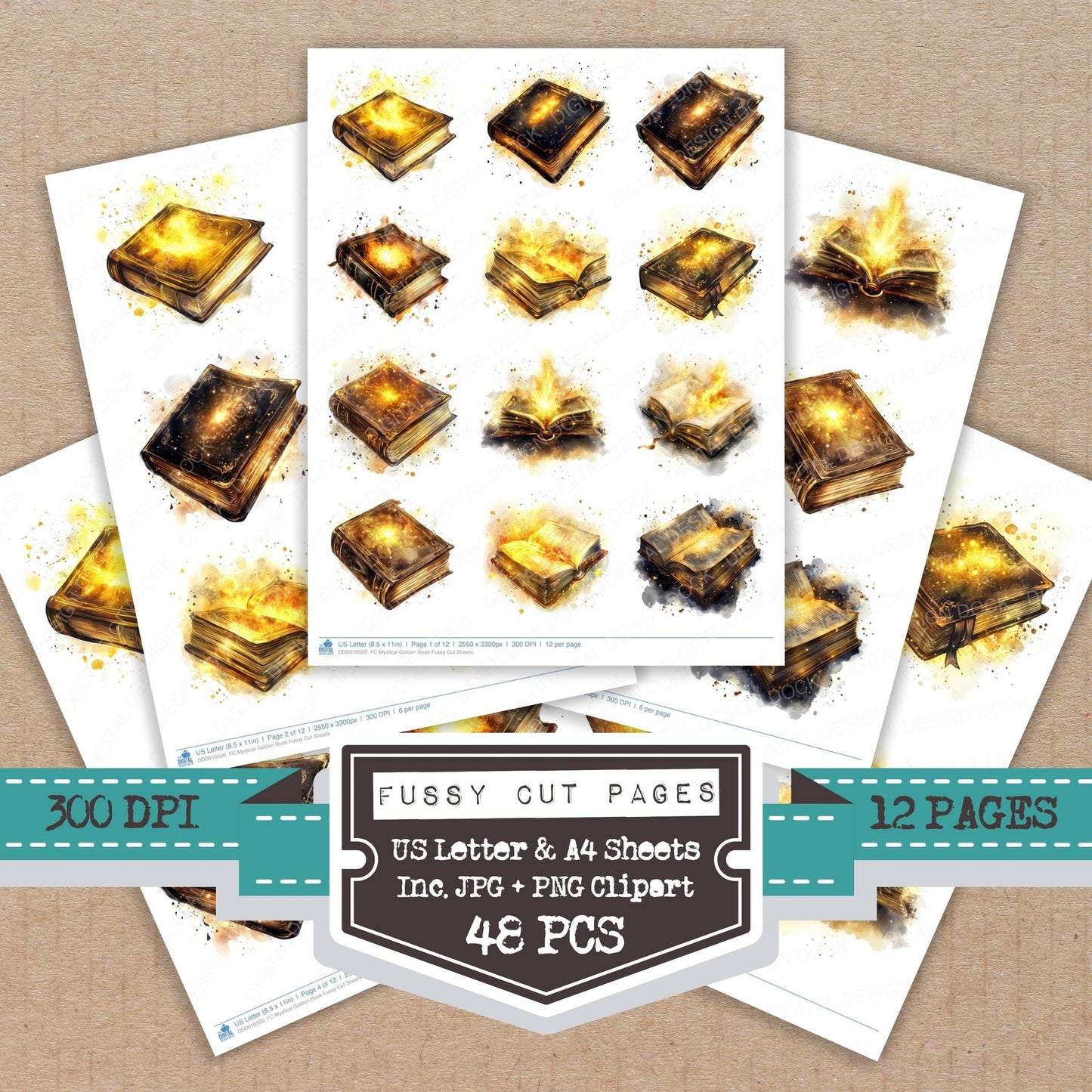 DDD010500_FC Mystical Golden Book Fussy Cut Sheets