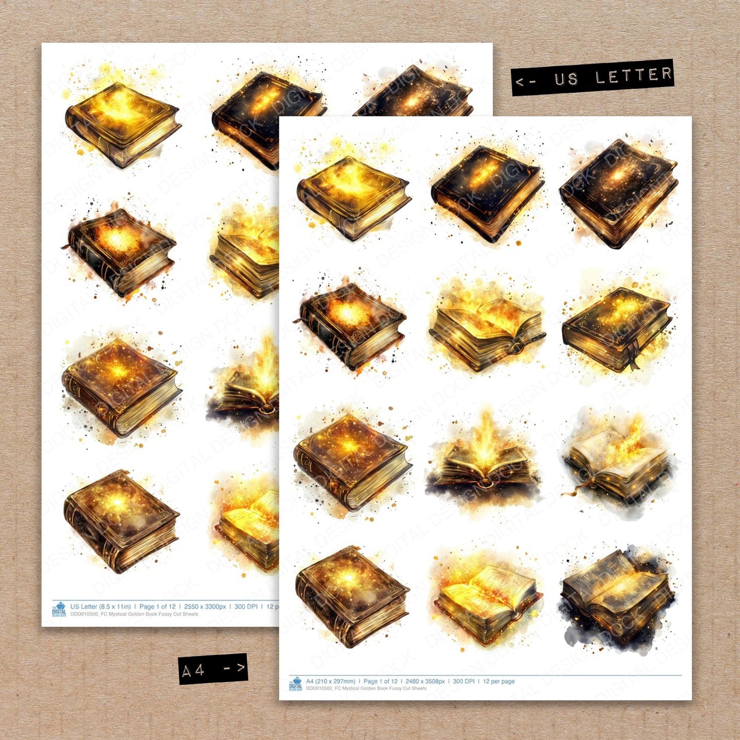 DDD010500_FC Mystical Golden Book Fussy Cut Sheets