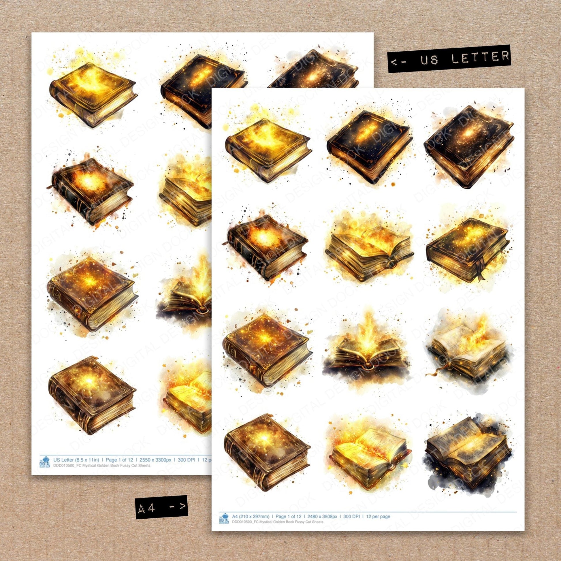 DDD010500_FC Mystical Golden Book Fussy Cut Sheets