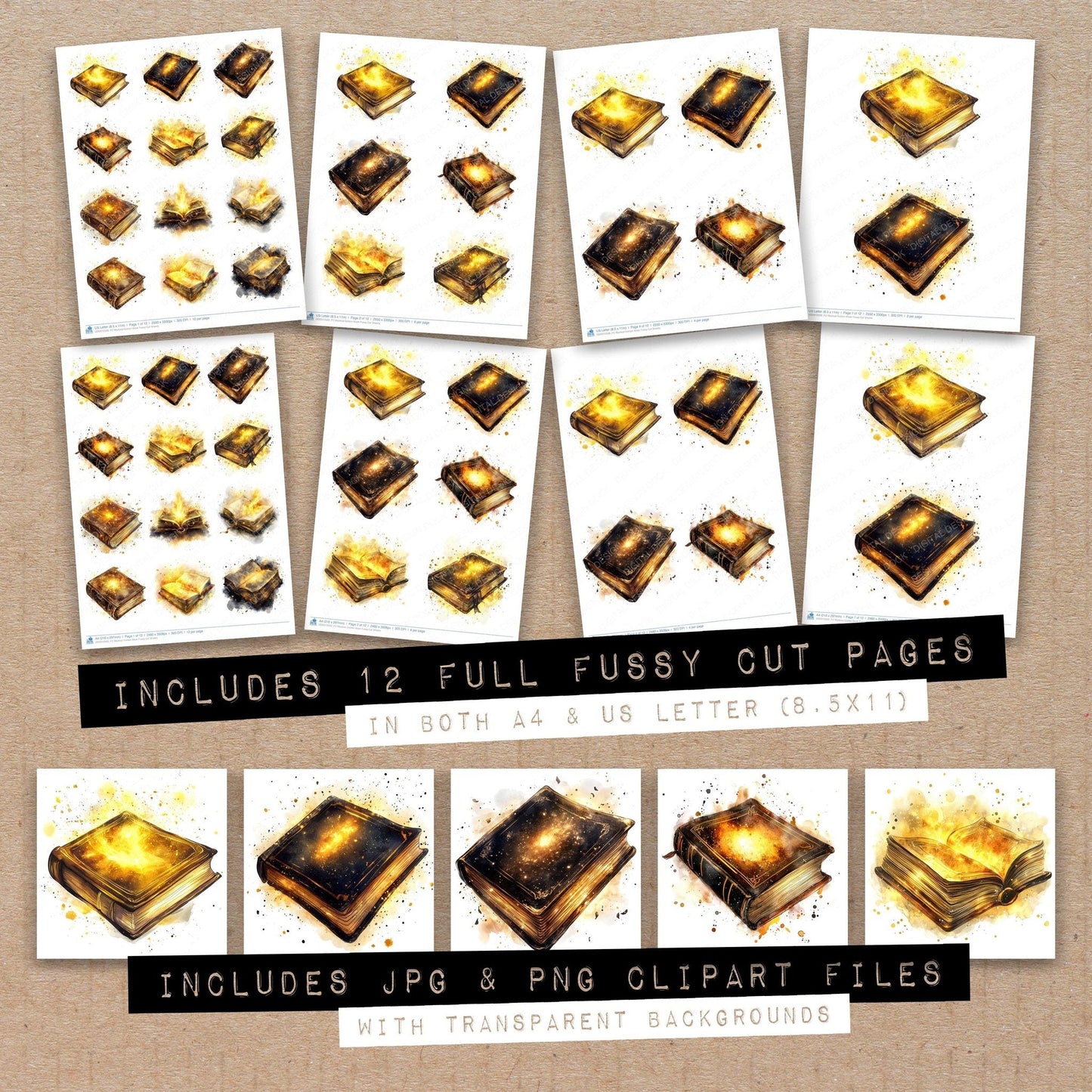DDD010500_FC Mystical Golden Book Fussy Cut Sheets