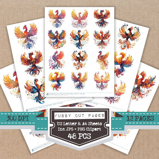 DDD010501_FC Mythical Phoenix Fussy Cut Sheets