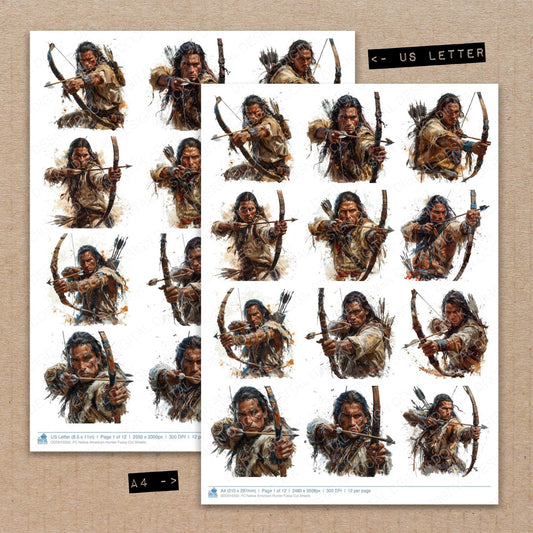 DDD010502_FC Native American Hunter Fussy Cut Sheets