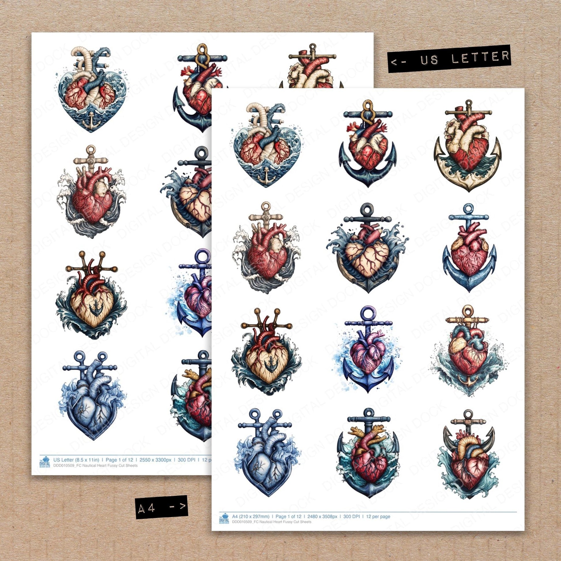 DDD010509_FC Nautical Heart Fussy Cut Sheets