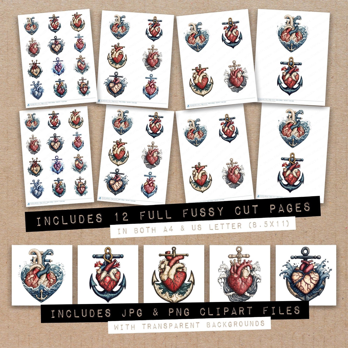 DDD010509_FC Nautical Heart Fussy Cut Sheets