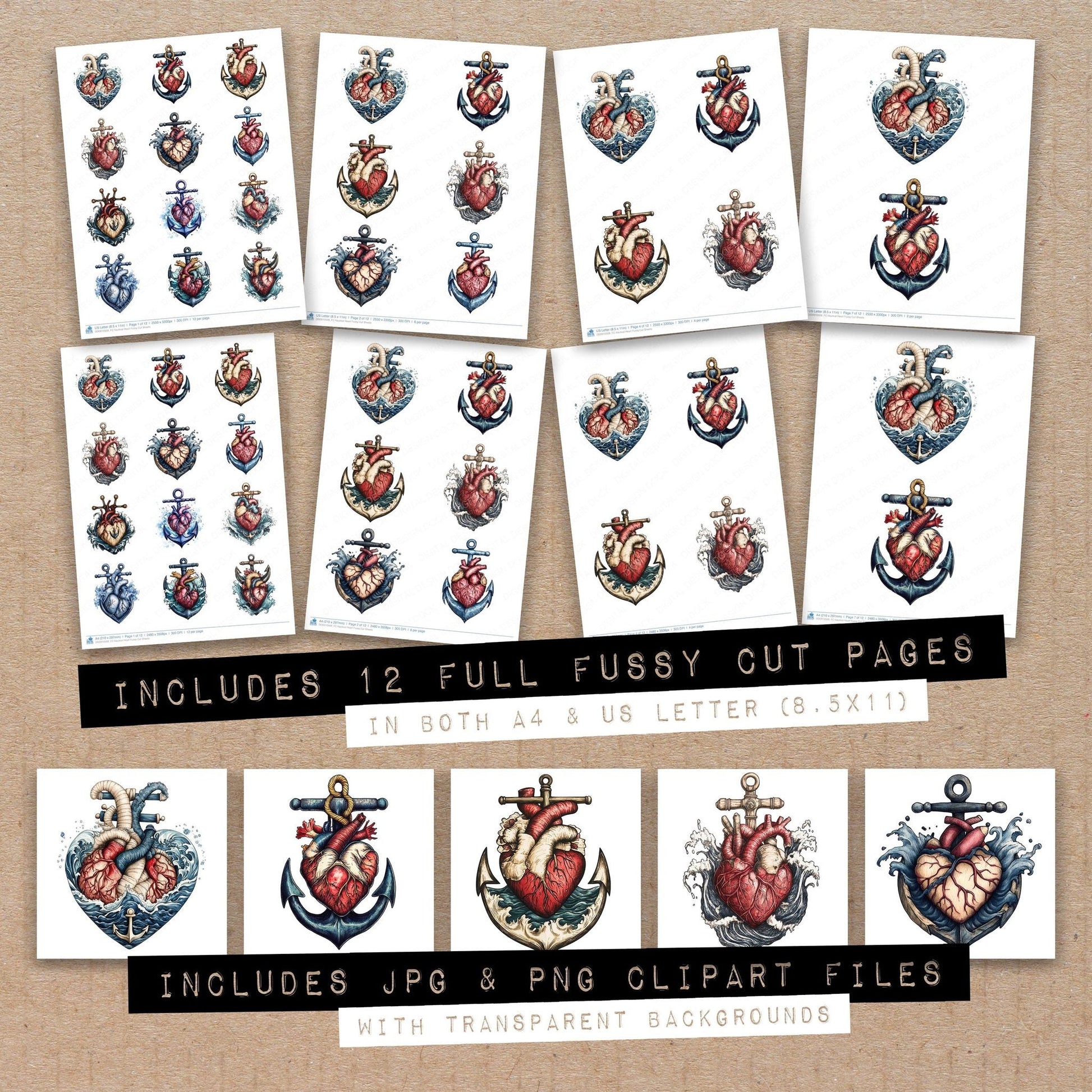 DDD010509_FC Nautical Heart Fussy Cut Sheets