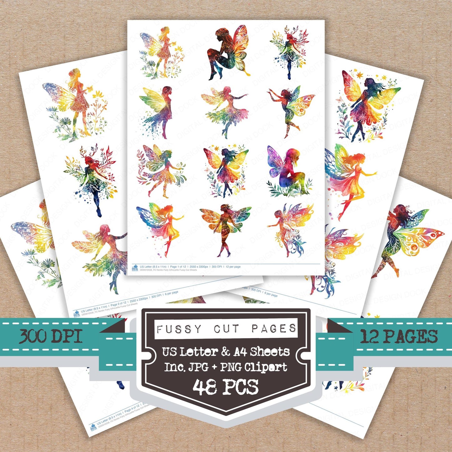 Nordic Fairy Silhouette Fussy Cut Sheets (DDD010556)