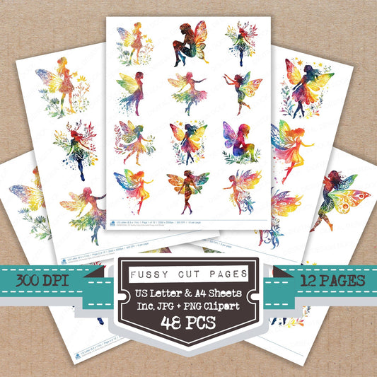 Nordic Fairy Silhouette Fussy Cut Sheets (DDD010556)