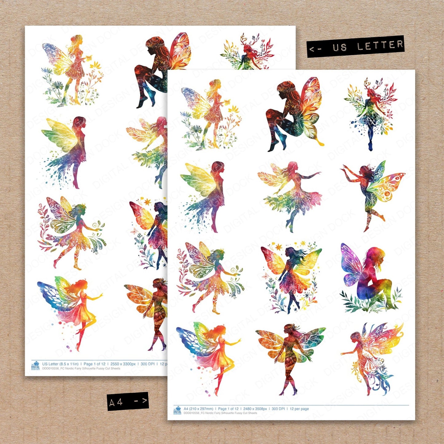 Nordic Fairy Silhouette Fussy Cut Sheets (DDD010556)