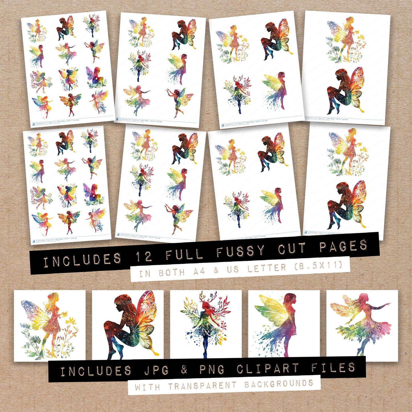 Nordic Fairy Silhouette Fussy Cut Sheets (DDD010556)