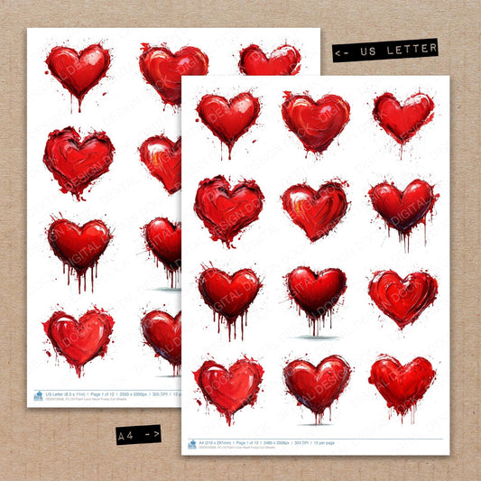 DDD010568_FC Oil Paint Love Heart Fussy Cut Sheets