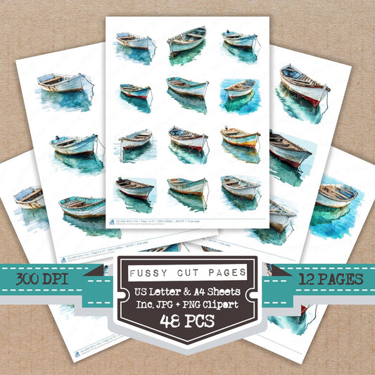 Old Amalfi Fishing Boat Fussy Cut Sheets (DDD010570)