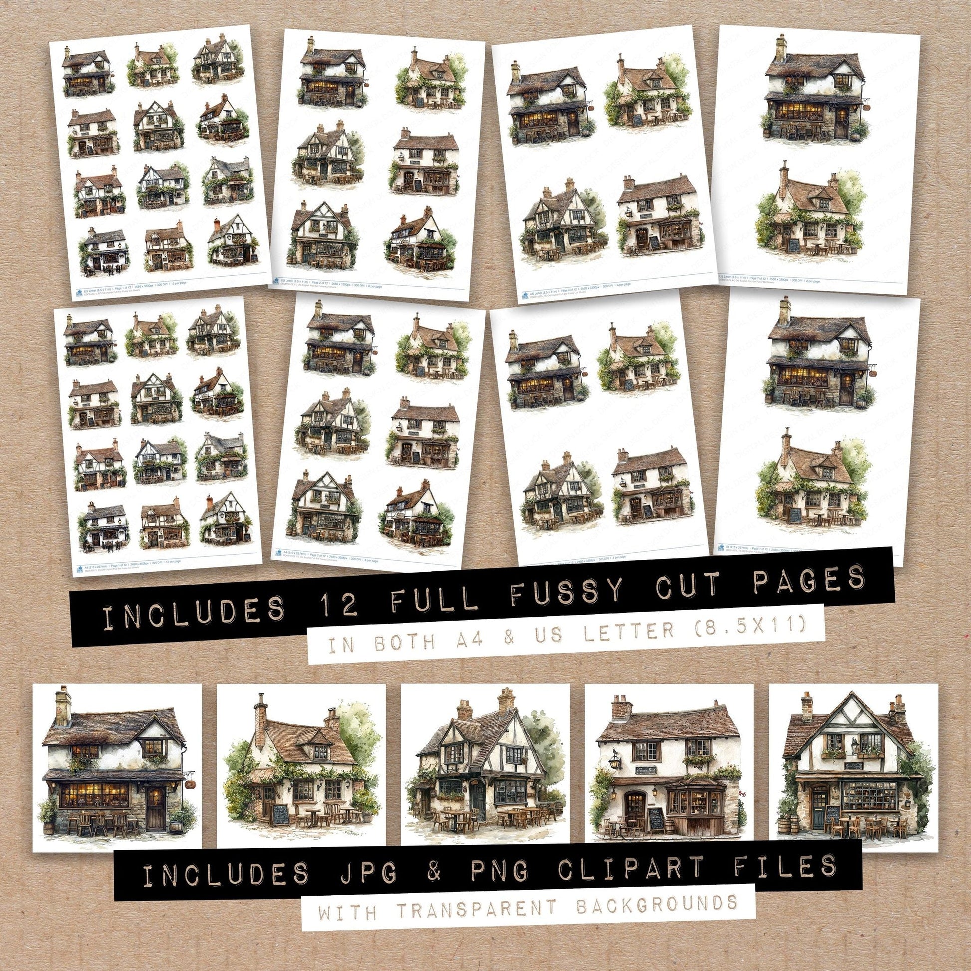 DDD010575_FC Old English Pub Bar Fussy Cut Sheets