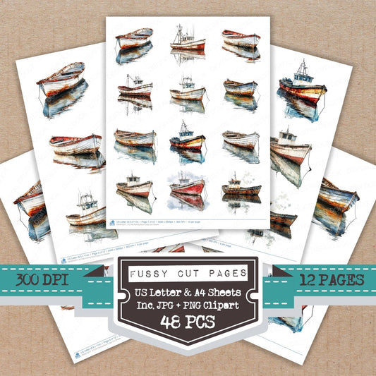 DDD010577_FC Old Fishing Boat Fussy Cut Sheets