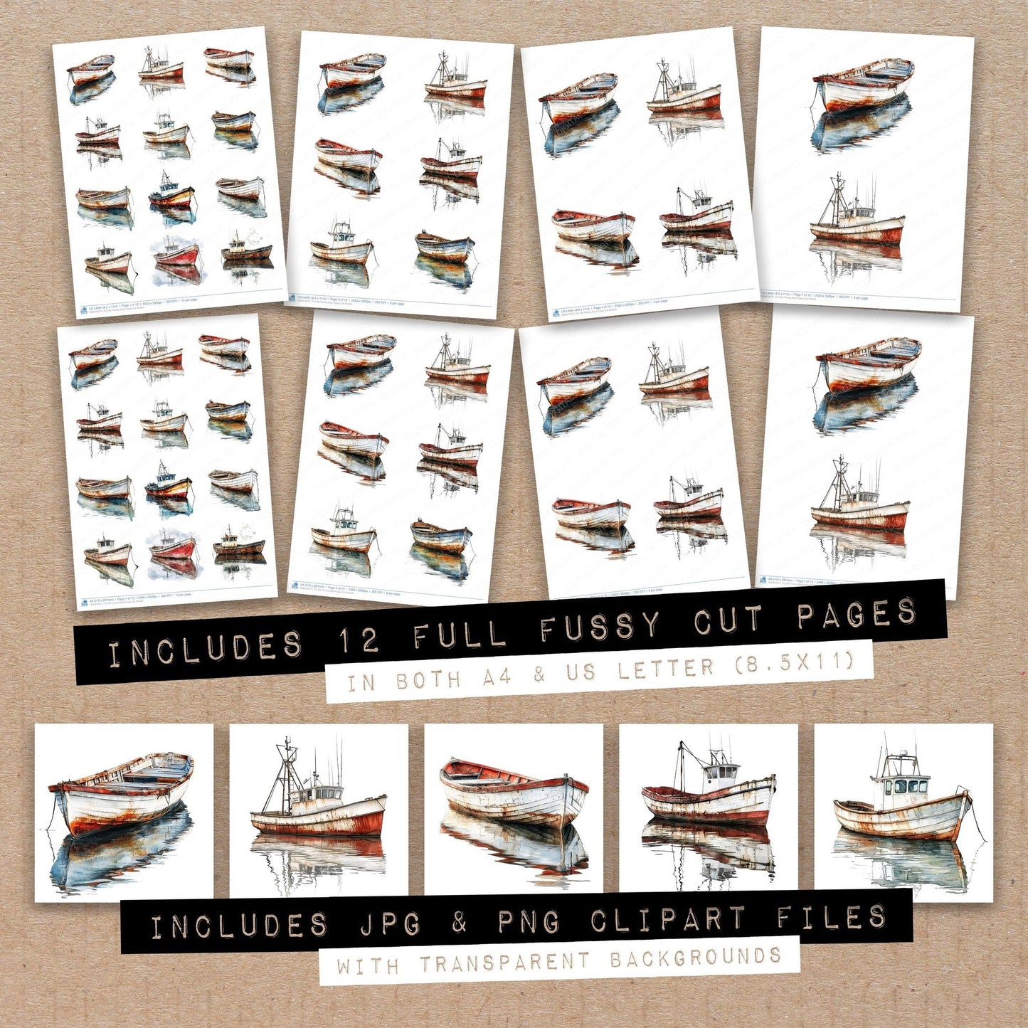 DDD010577_FC Old Fishing Boat Fussy Cut Sheets