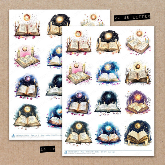 DDD010583_FC Open Astrology Book Fussy Cut Sheets