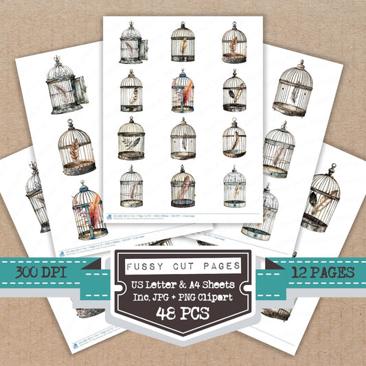 DDD010584_FC Open Birdcage with Feather Fussy Cut Sheets