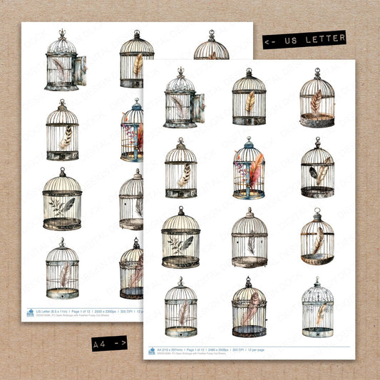 DDD010584_FC Open Birdcage with Feather Fussy Cut Sheets