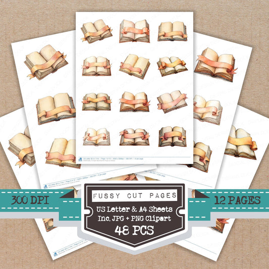 DDD010585_FC Open Book Banner Fussy Cut Sheets