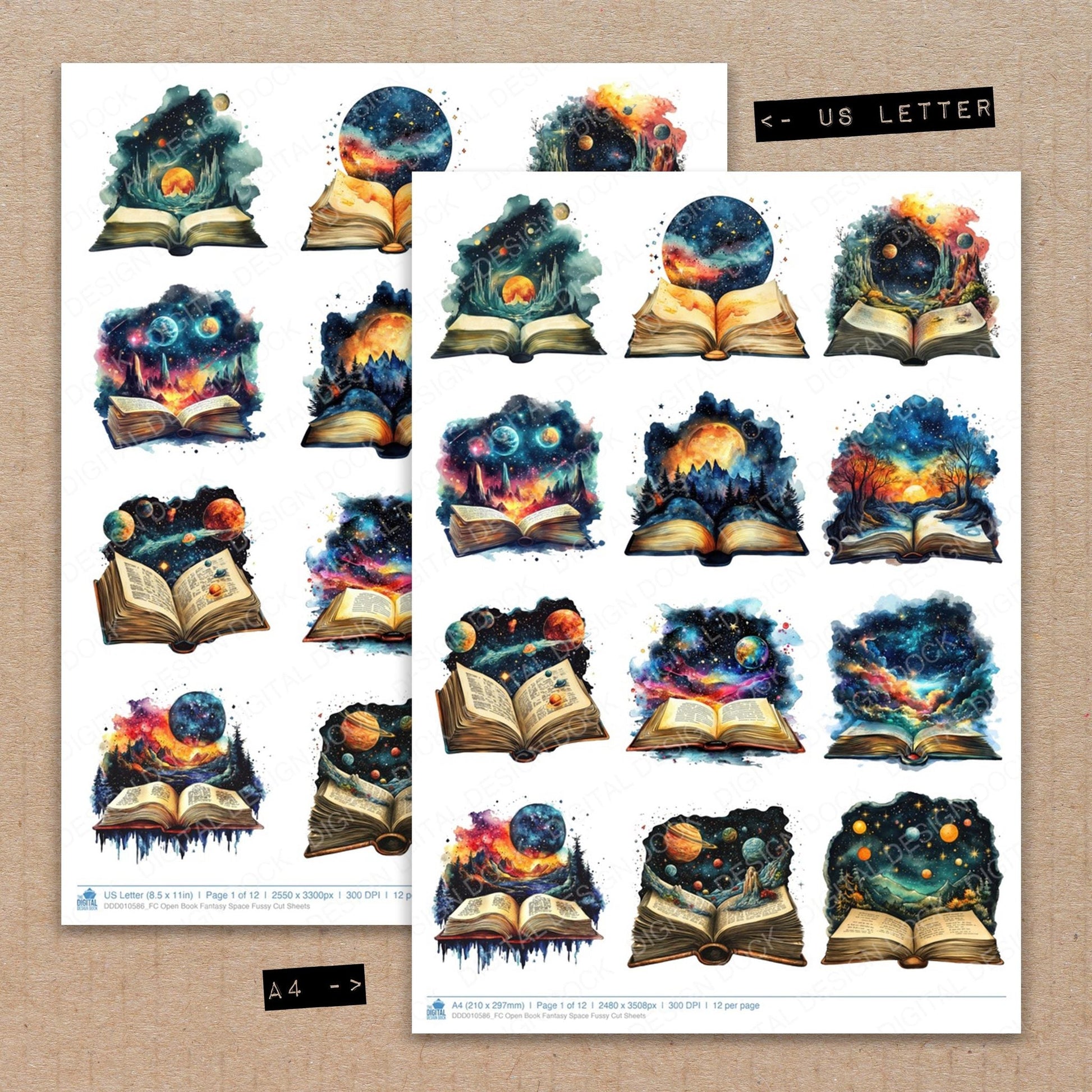 DDD010586_FC Open Book Fantasy Space Fussy Cut Sheets
