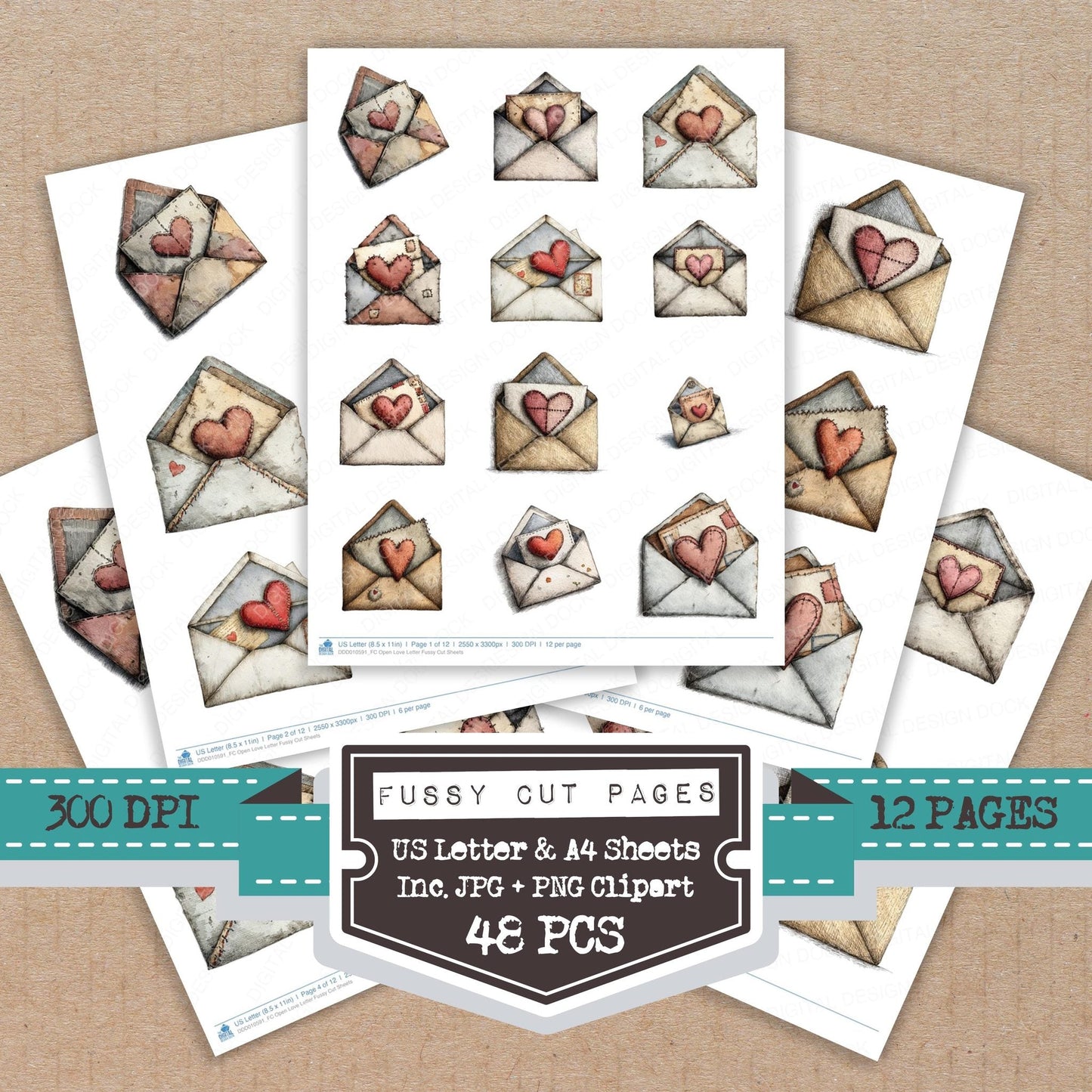 DDD010591_FC Open Love Letter Fussy Cut Sheets