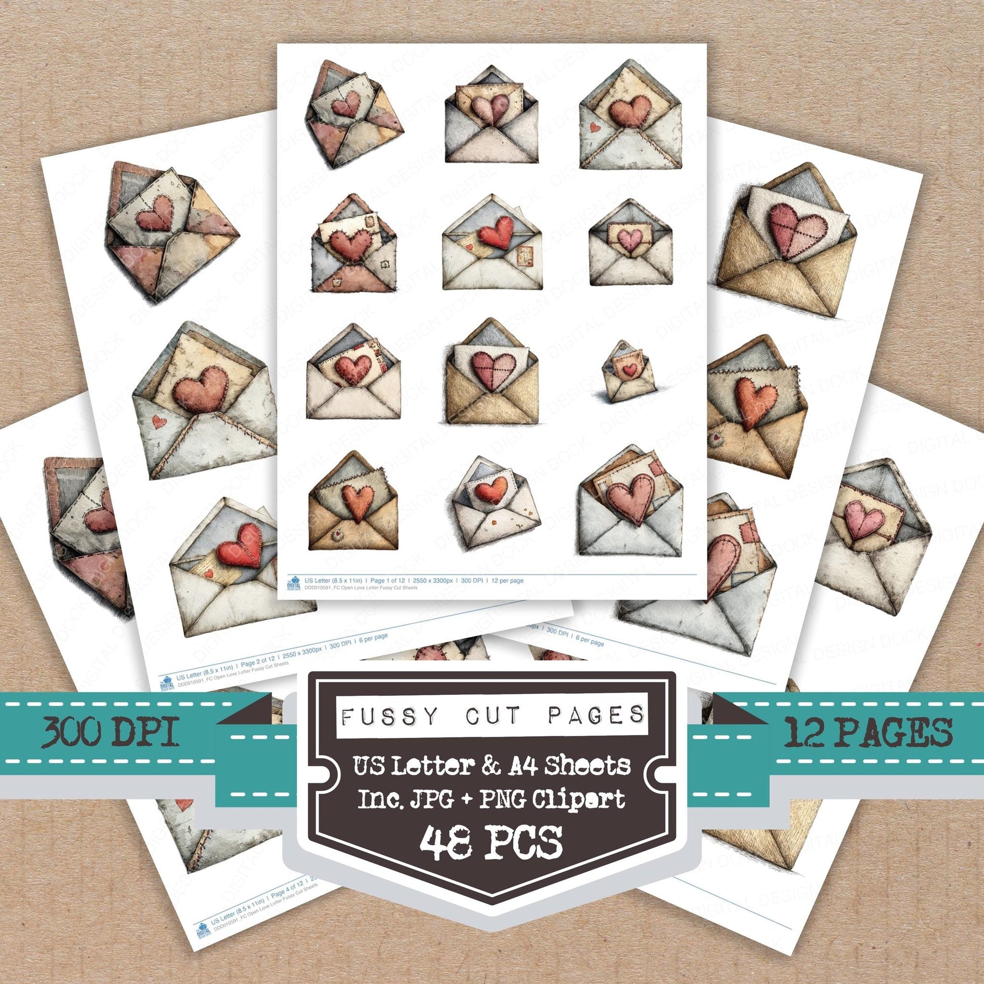 DDD010591_FC Open Love Letter Fussy Cut Sheets