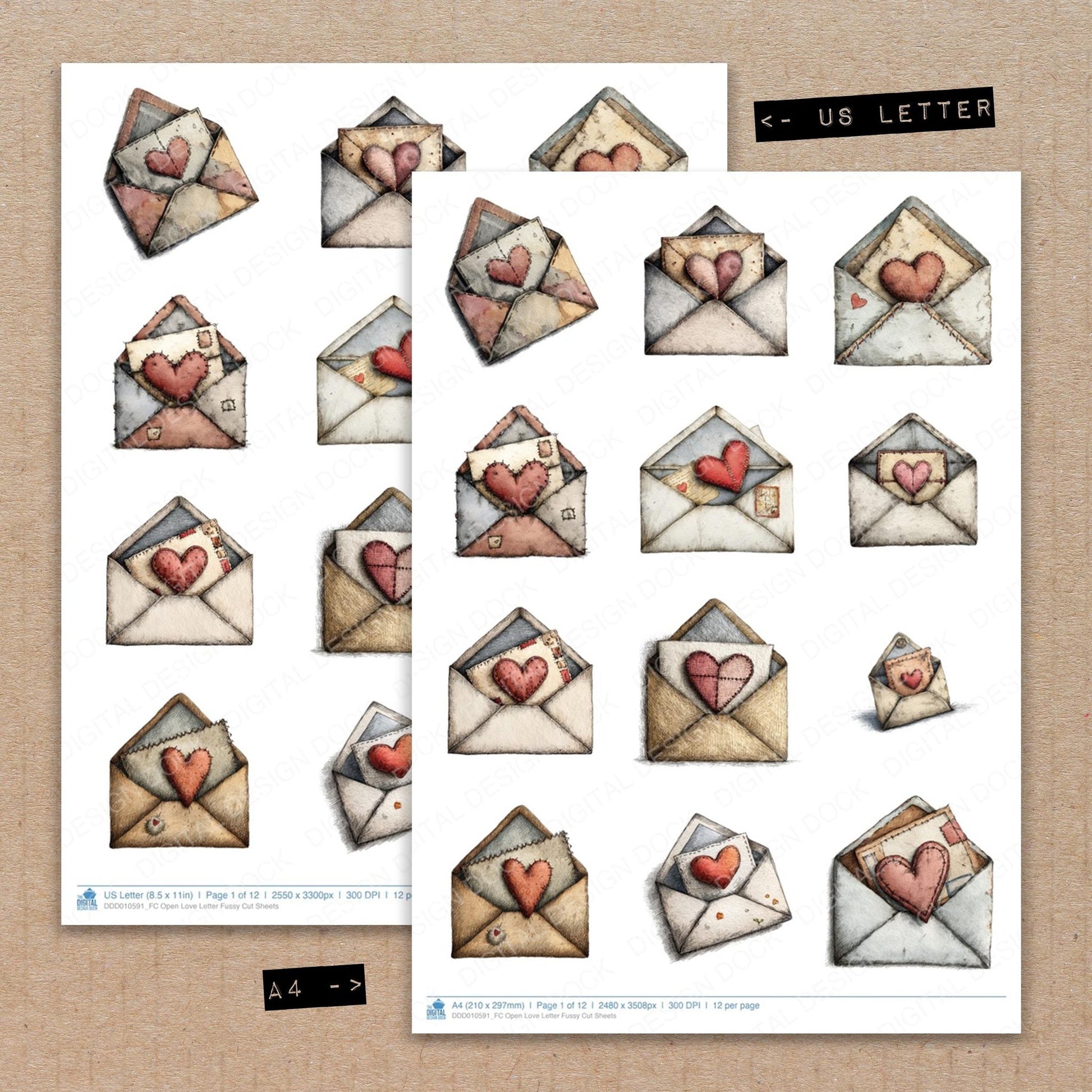 DDD010591_FC Open Love Letter Fussy Cut Sheets