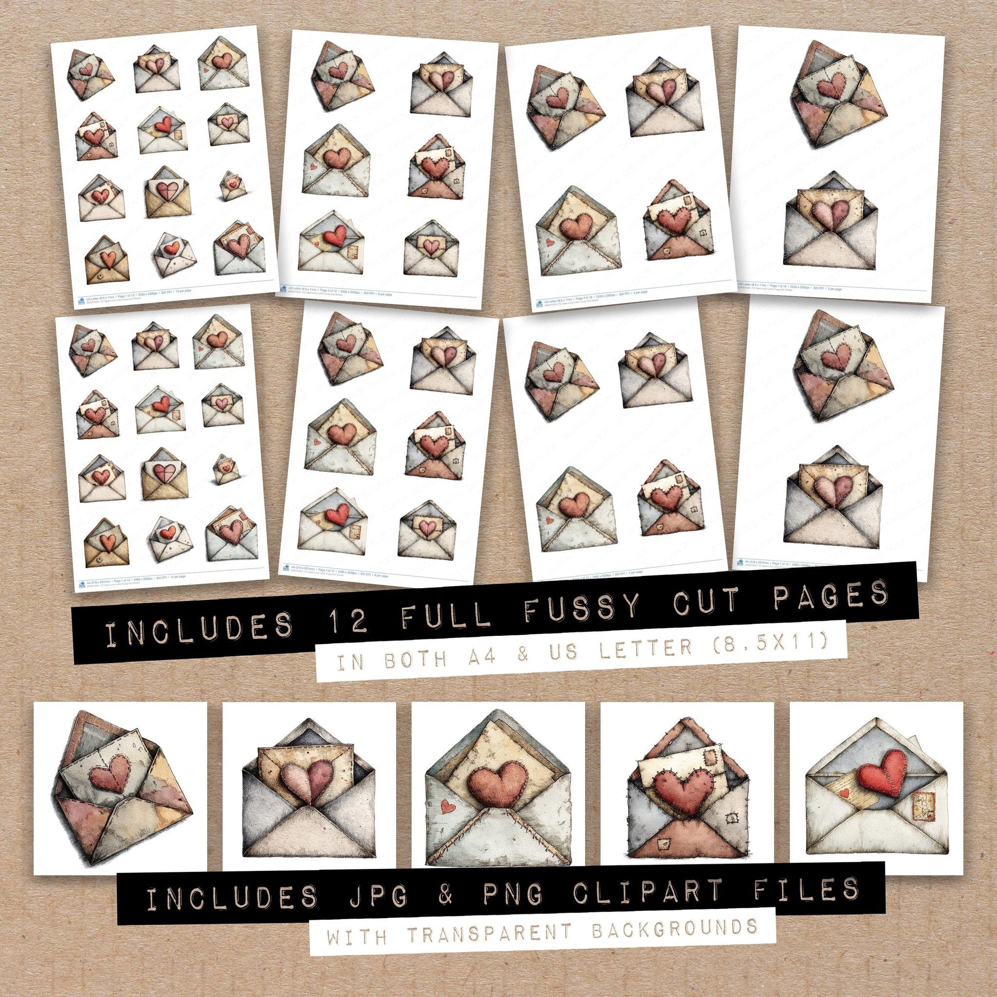DDD010591_FC Open Love Letter Fussy Cut Sheets