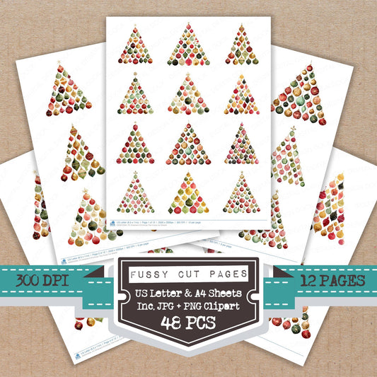 Ornament Christmas Tree Fussy Cut Sheets (DDD010594)
