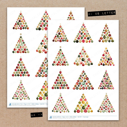 Ornament Christmas Tree Fussy Cut Sheets (DDD010594)