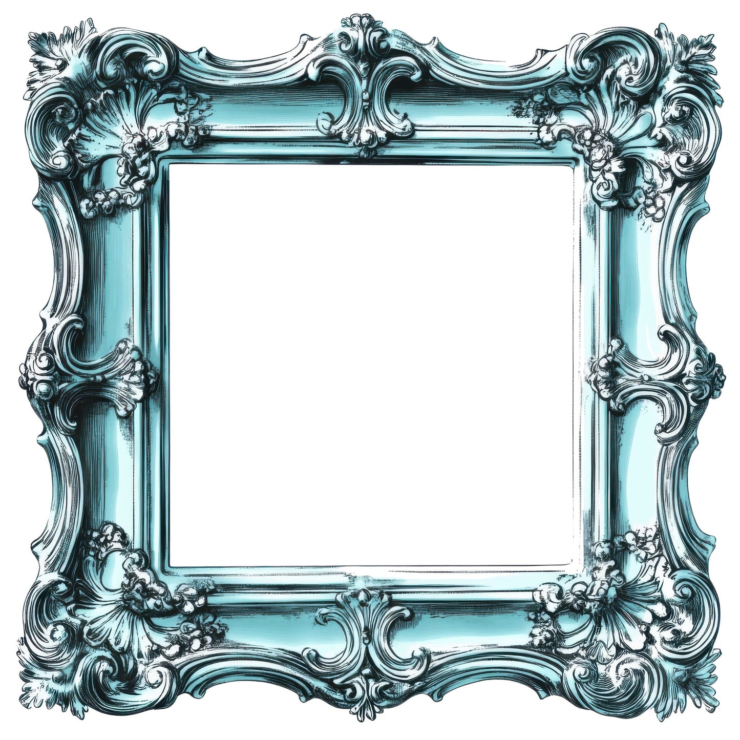 Ornate Blue Picture Frame Fussy Cut Sheets (DDD010596)