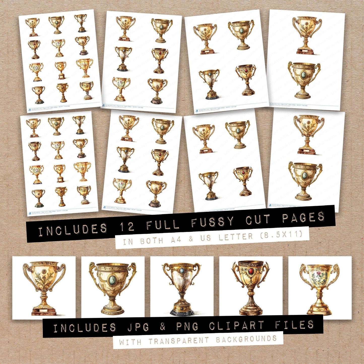 DDD010598_FC Ornate Gold Trophy Fussy Cut Sheets