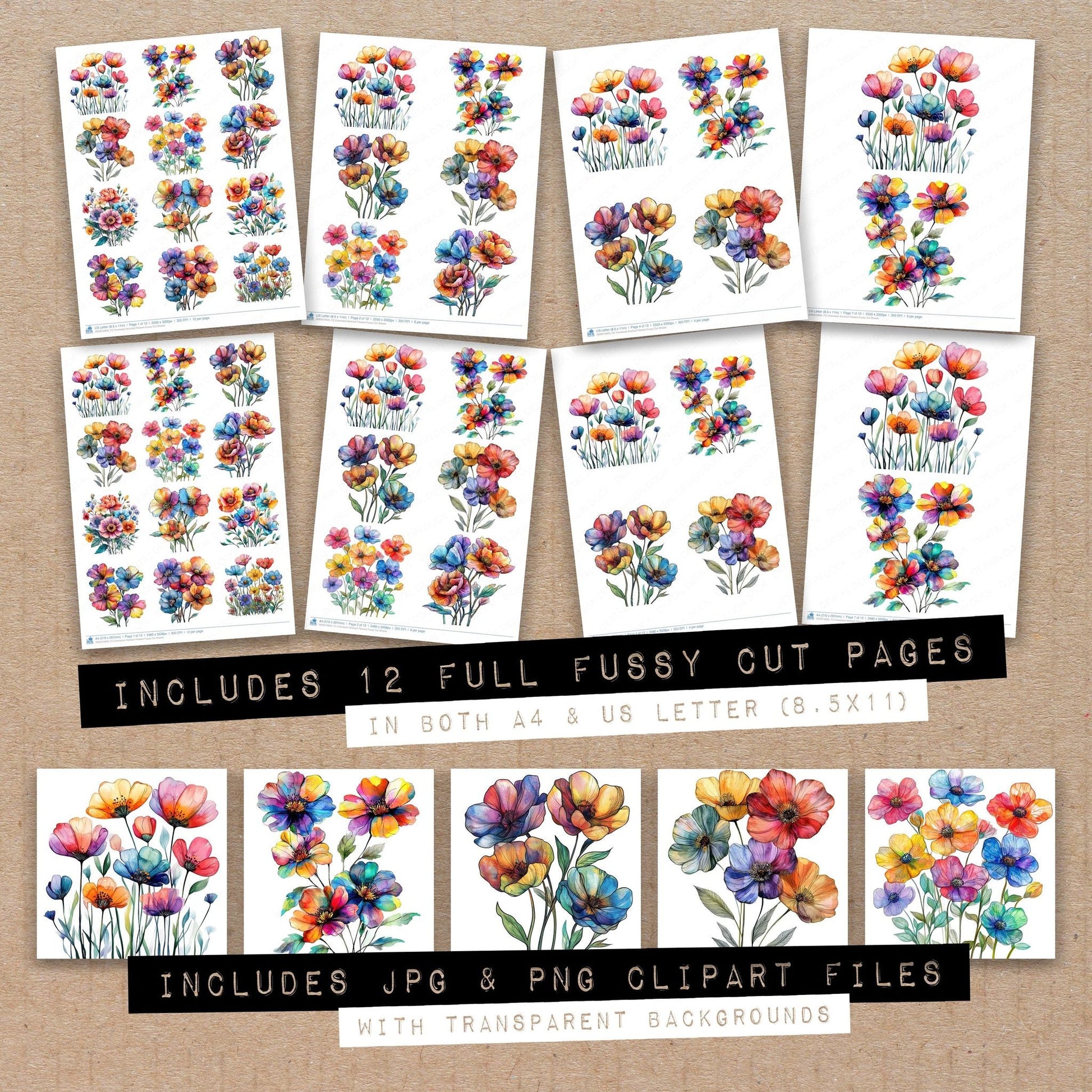 DDD010603_FC Oversized Abstract Flowers Fussy Cut Sheets