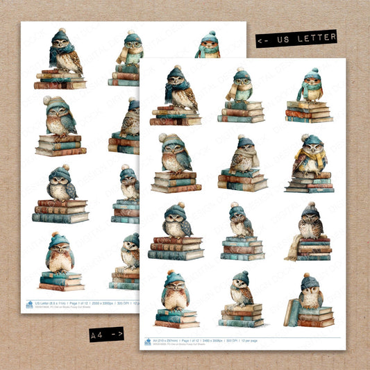 DDD010606_FC Owl on Books Fussy Cut Sheets