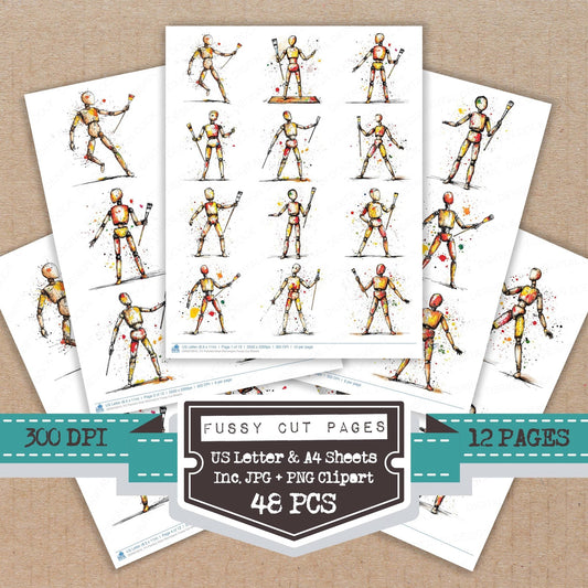 DDD010610_FC Painted Artist Mannequin Fussy Cut Sheets