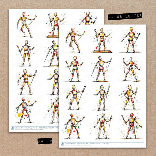 DDD010610_FC Painted Artist Mannequin Fussy Cut Sheets