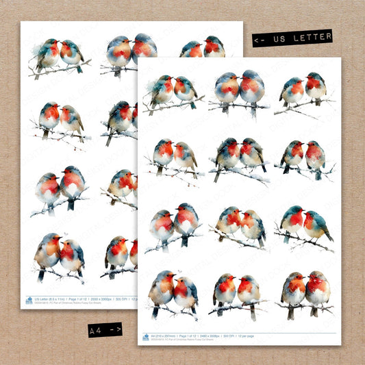 DDD010612_FC Pair of Christmas Robins Fussy Cut Sheets