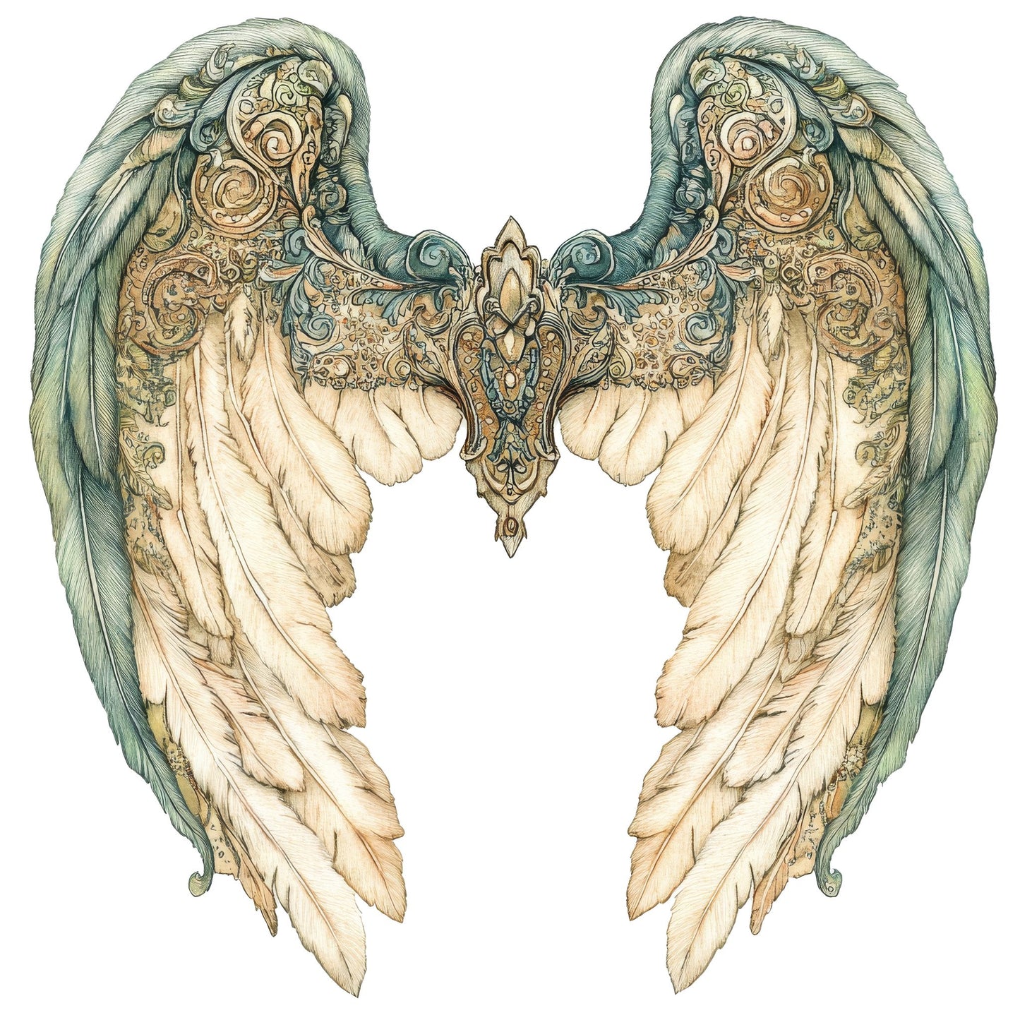 Paisley Pattern Angel Wings Fussy Cut Sheets (DDD010614)
