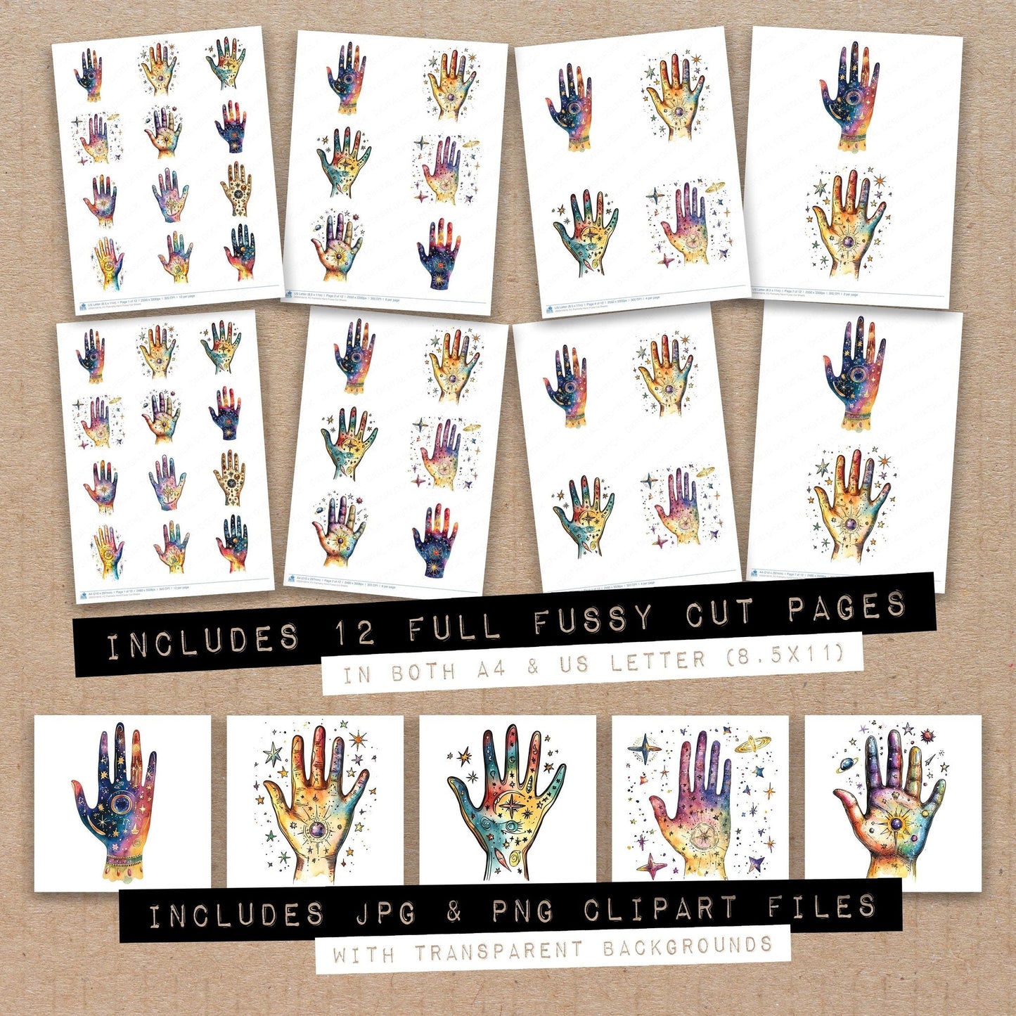 DDD010616_FC Palmistry Hand Fussy Cut Sheets