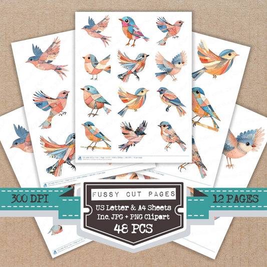 DDD010619_FC Paper Cut Bird Fussy Cut Sheets